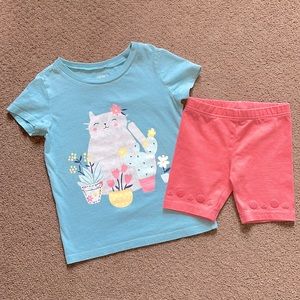 Carter’s Girls Shirt and Short Set- Size 5T